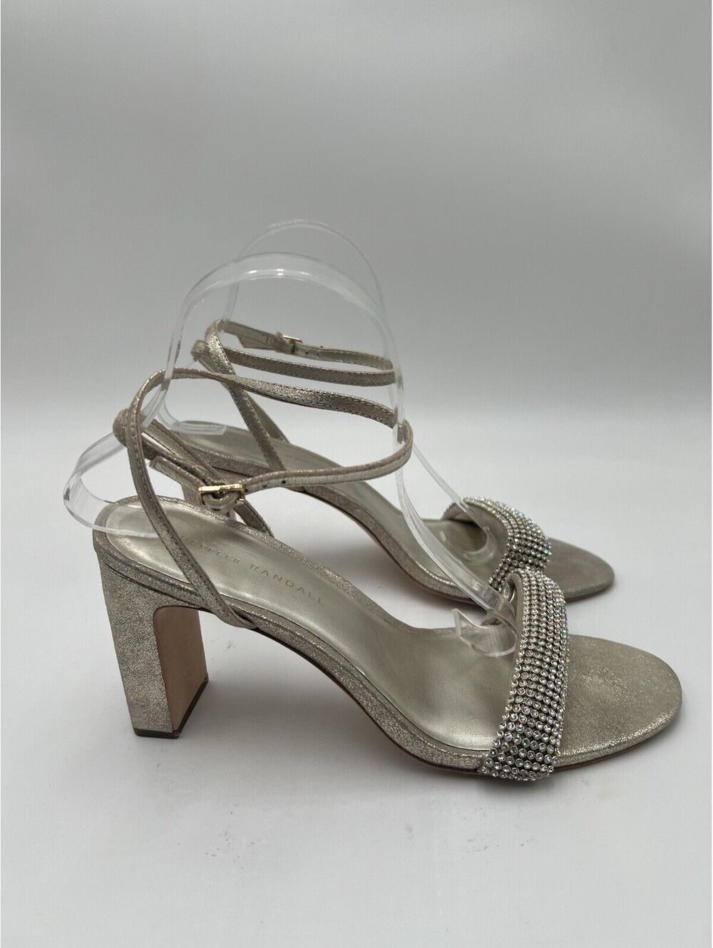 Loeffler Randall Shay Rhinestone Ankle-Strap Sandals Size 9B